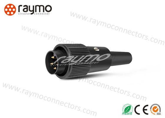 "	Nickel Plated Screw Steel Circular Power Connector Touch Proof Plastic Housing"