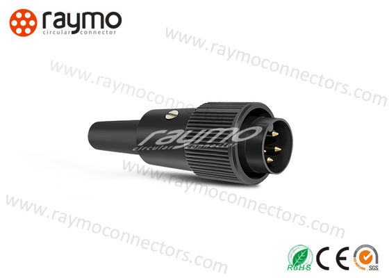 "	Nickel Plated Screw Steel Circular Power Connector Touch Proof Plastic Housing"